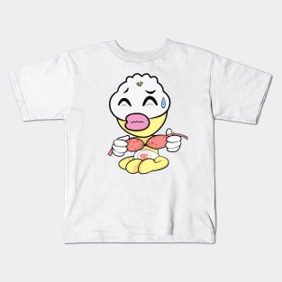 Cute Slluks character fatty boy getting nervous illustration Kids T-Shirt